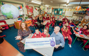 Students from Corpus Christi Primary School in Moyross pictured with Dr Lisha O'Sullivan and Dr Maurice Harmon from Mary Immaculate College, Limerick. The Corpus Christi School Choir will perform at the upcoming 'Revolutionising Education through Play and Voice' Conference, taking place at MIC Limerick on 5 October. The conference, which is aimed at teachers and parents, will explore the role of 'play' and 'voice 'in education. 