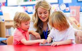 Two early childhood education children with an education provider