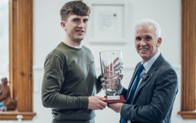 Adam Hogan, winner of the MIC Student Outstanding Achievement of the Year Award 2024 and Professor Dermot Nestor, President of MIC