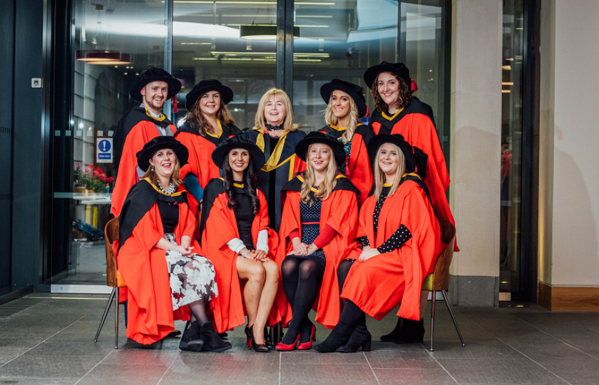 The first cohort of graduates from the Professional Doctorate in Educational and Child Psychology pictured with Professor Emer Ring, Dean of Education, MIC