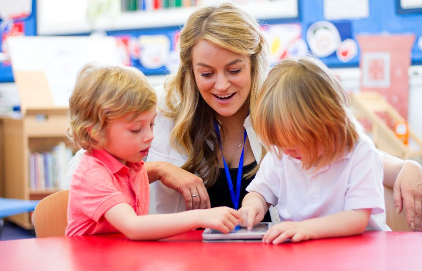 Two early childhood education children with an education provider