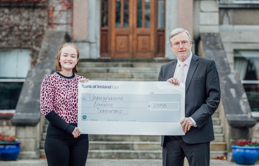 Abby Purcell Pictured with Professor Eugene Wall, President of MIC