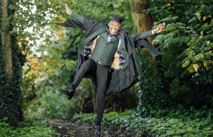 David Chisanga MISU Vice-President jumps for joy