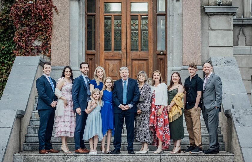 President of MIC, Prof. Eugene Wall, with his family as he marked his retirement from MIC after 44 years