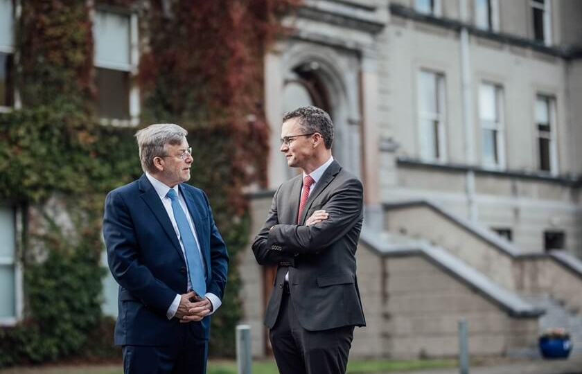 President of MIC, Prof. Eugene Wall, with Minister Patrick O'Donovan