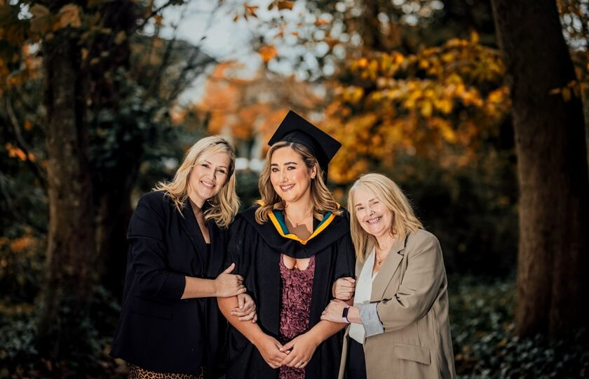 Lauren joins her mother, Dr Jennifer McMahon (currently Head of the Department of Educational Psychology, Inclusive and Special Education at MIC) and her grandmother, Eileen