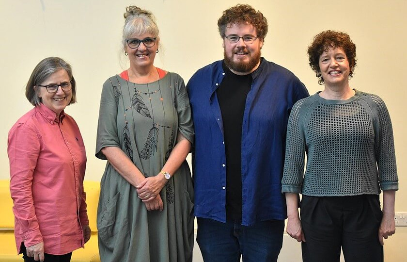 Louise Donlon, Director of the Lime Tree Theatre; Dr Gill Brigg, expert in Sensory Theatre; Liam McCarthy, MIC’s Theatre Artist in Residence, and curator of the annual Bualadh Bos Children’s Festival, and Dr Dorothy Morrissey, Lecturer in Drama Education at MIC ahead of the Sensory Theatre Workshop for Educators & Artists at MIC