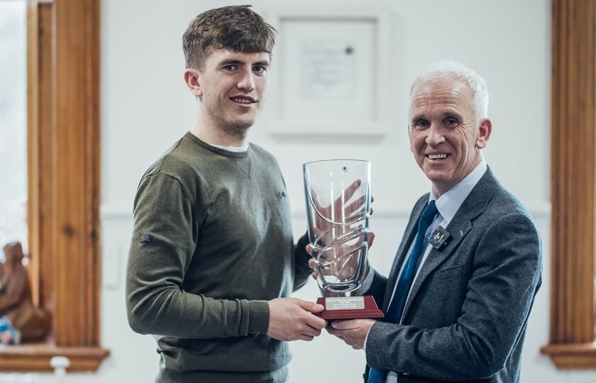 Adam Hogan, winner of the MIC Student Outstanding Achievement of the Year Award 2024 and Professor Dermot Nestor, President of MIC