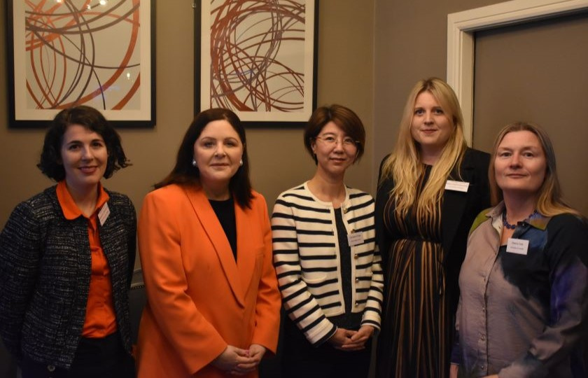 Photo of Dr Katherine Whitehurst (MIC), Prof Niamh Hourigan (MIC), Dr Christine O'Dea (King's College London), Dr Mary-Claire Kennedy (UL) and Dr Reena Cole (UL)