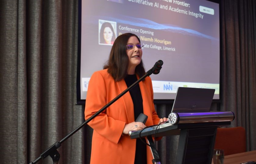 Photo of Professor Niamh Hourigan launching the conference