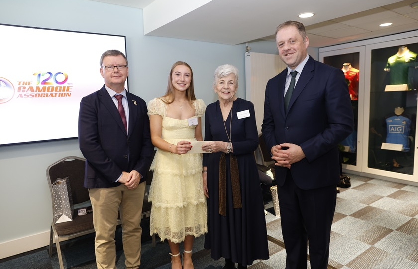 Cliodhna Quealy, pictured alongside Brian Molloy (L), Dr Carmel Naughton and Minister Thomas Byrne TD (R)