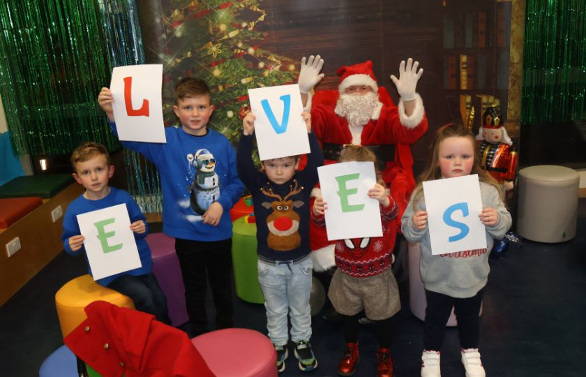 Santa and the children