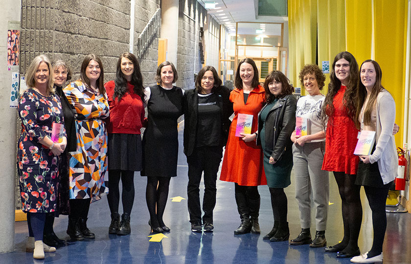 Author Sara Ahmed with FemFest organising committee in TARA building, MIC