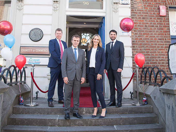 Mr Ryan, Limerick Chamber VP, Ambassador Crouzat, Dee Ryan, Limerick Chamber CEO and Dr Guyon